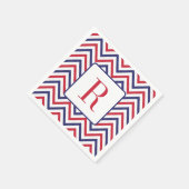 4 juli Monogram Feest Rood Wit en Blauw Servet (Hoek)