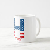 4 juli Monogram gepersonaliseerde koffie-Mok Koffiemok (Voorkant rechts)