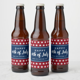 4 juli Monogram patriottische sterstakingen Bier Etiket