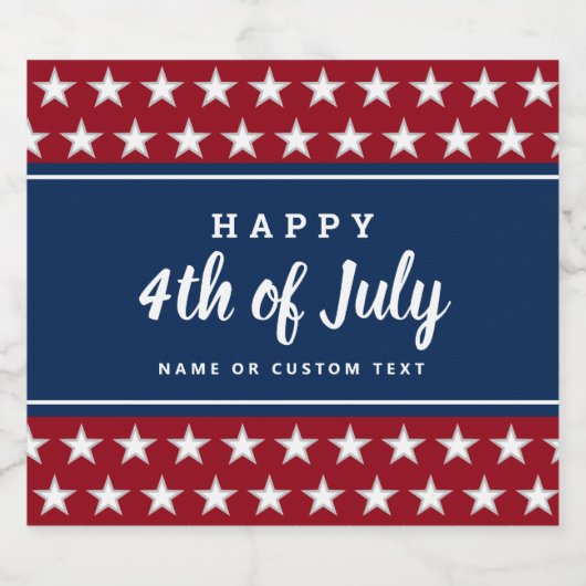 4 juli Monogram patriottische sterstakingen Bier Etiket (Enkel label)