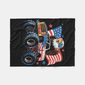 4 juli Monster Truck Bald Eagle Amerikaanse vlag Fleece Deken (Voorkant (Horizontaal))