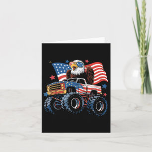 4 juli Monster Truck Bald Eagle Amerikaanse vlag Kaart