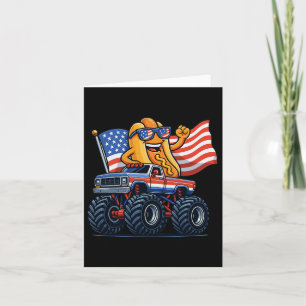 4 juli Monster Truck Hot Dog Amerikaanse Vlag Me Kaart