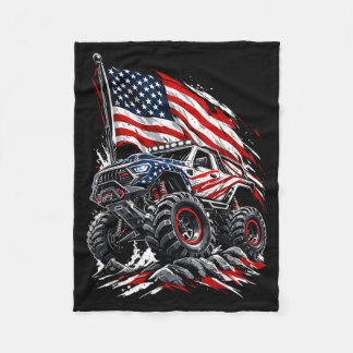 4 juli Monster Truck USA Vuurwerk 250th Fleece Deken