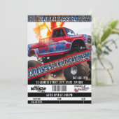 4 juli Monster Truck Verjaardagsfeest Kaart (Staand voorkant)