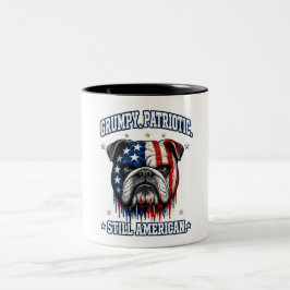 4 juli Mopperige Patriottische Bulldogkoffiemok Tweekleurige Koffiemok