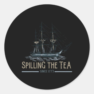 4 juli morsen van de thee sinds 1773 vierde van ronde sticker