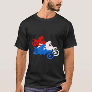 4 juli Motorcross Amerikaanse vlag Dirt Bike Red T-shirt