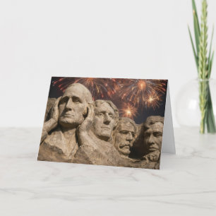 4 juli Mount Rushmore Humor met Vuurwerk Kaart