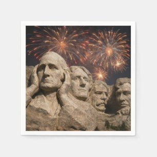 4 juli Mount Rushmore Humor met Vuurwerk Servet