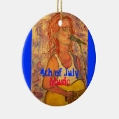 4 juli Muziek Keramisch Ornament (Rechts)