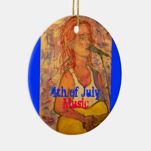 4 juli Muziek Keramisch Ornament (Rechts)