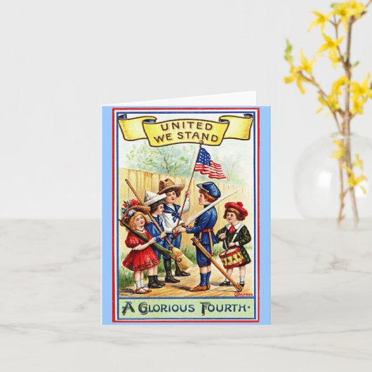 4 juli Notecard Kaart (Gele Bloem)