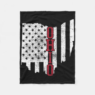 4 juli Ohio US Flag States  Fleece Deken