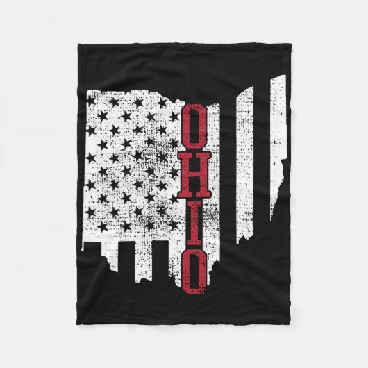 4 juli Ohio US Flag States  Fleece Deken (Voorkant)