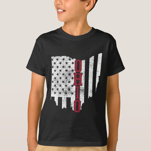 4 juli Ohio US Flag States  T-shirt (Voorkant)