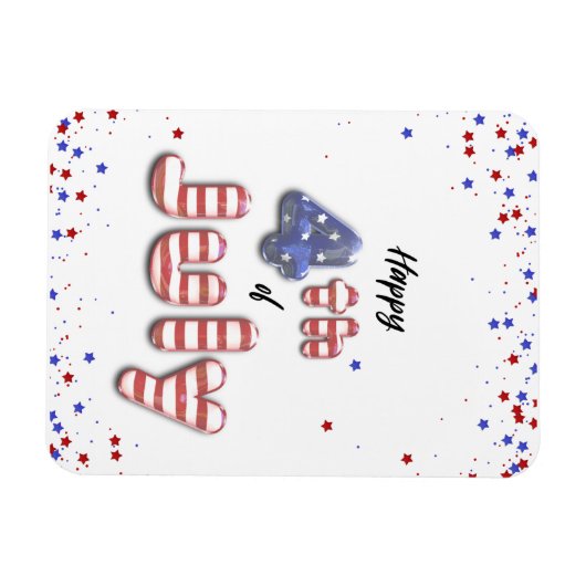 4 juli olieloons Stars Stripes - Magnet Magneet (Horizontaal)