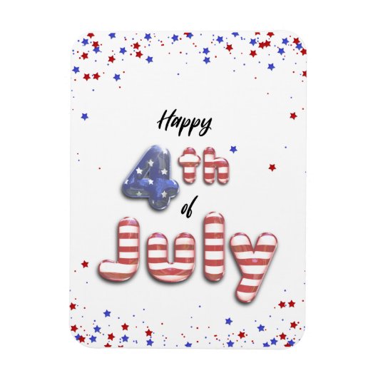 4 juli olieloons Stars Stripes - Magnet Magneet (Verticaal)