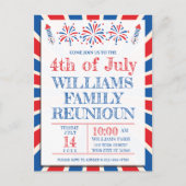 4 juli Onafhankelijkheid Amerikaanse familiereünie Briefkaart (Voorkant)