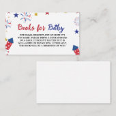 4 juli Onafhankelijkheid Baby shower Boekaanvraag Informatiekaartje (Voorkant / Achterkant)