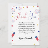 4 juli onafhankelijkheid Verjaardag Dank u kaart (Voorkant)