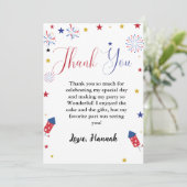 4 juli onafhankelijkheid Verjaardag Dank u kaart (Staand voorkant)