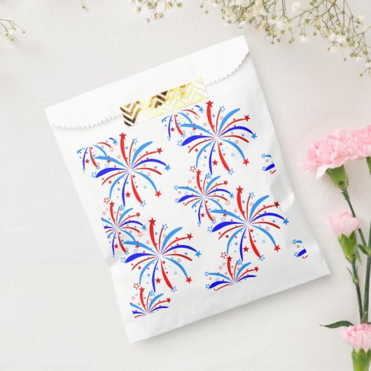 4 juli Onafhankelijkheid Vuurwerksterren Bedankzakje (Gezegeld)