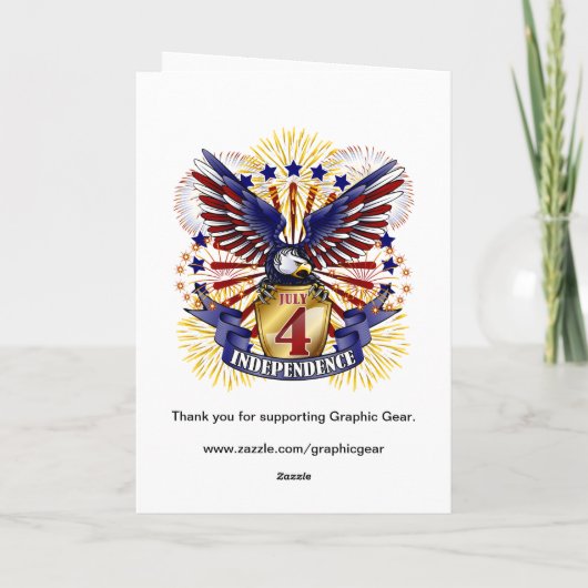 4 juli Onafhankelijkheid Wenskaart Kaart (Achterkant)