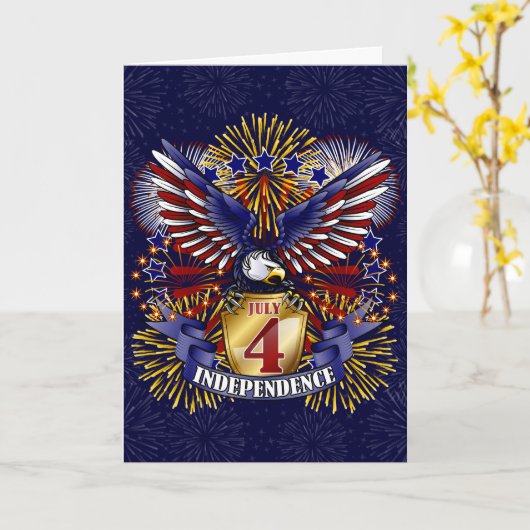 4 juli Onafhankelijkheid Wenskaart Kaart (Gele Bloem)