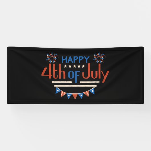 4 juli Onafhankelijkheidsdag 2.5x6 Vinyl Banner (Horizontaal)