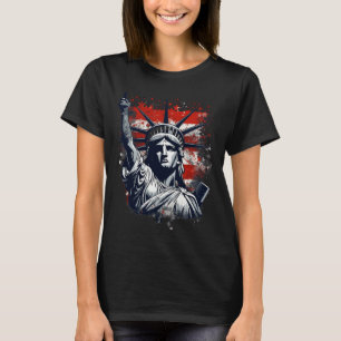 4 juli Onafhankelijkheidsdag Amerikaans standbeeld T-shirt