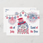 4 juli Onafhankelijkheidsdag Amerikaanse adelaar Briefkaart (Voorkant / Achterkant)