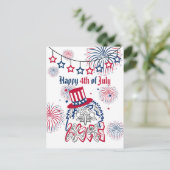 4 juli Onafhankelijkheidsdag Amerikaanse adelaar Briefkaart (Staand voorkant)