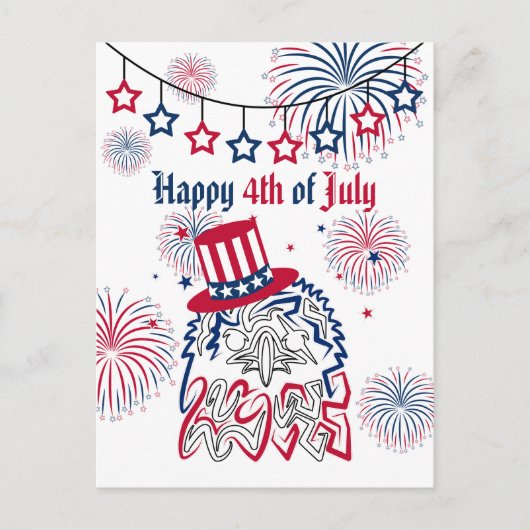 4 juli Onafhankelijkheidsdag Amerikaanse adelaar Briefkaart (Voorkant)