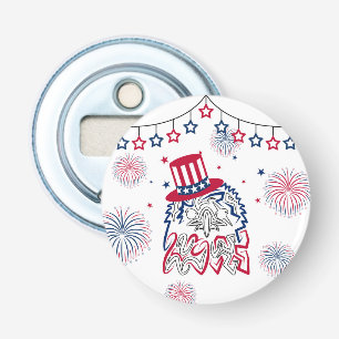 4 juli Onafhankelijkheidsdag Amerikaanse adelaar Button Flesopener