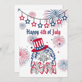 4 juli Onafhankelijkheidsdag Amerikaanse adelaar Feestdagenkaart (Voorkant / Achterkant)