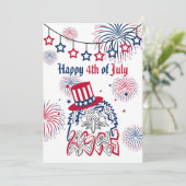 4 juli Onafhankelijkheidsdag Amerikaanse adelaar Feestdagenkaart (Staand voorkant)