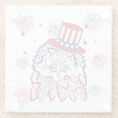 4 juli Onafhankelijkheidsdag Amerikaanse adelaar Glazen Onderzetter (Achterkant)