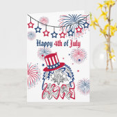 4 juli Onafhankelijkheidsdag Amerikaanse adelaar Kaart (Gele Bloem)