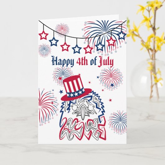 4 juli Onafhankelijkheidsdag Amerikaanse adelaar Kaart (Gele Bloem)