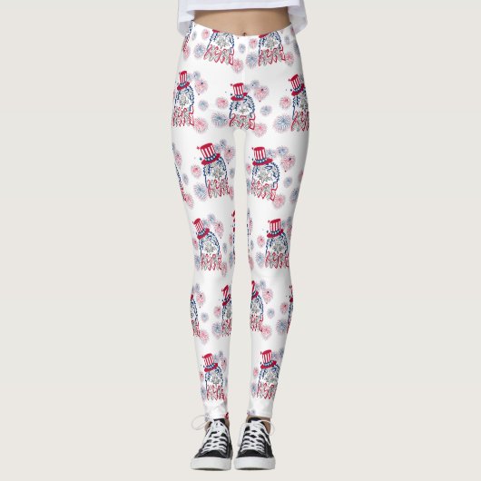 4 juli Onafhankelijkheidsdag Amerikaanse adelaar Leggings (Voorkant)