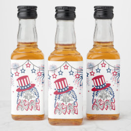 4 juli Onafhankelijkheidsdag Amerikaanse adelaar Likeurfles Etiket