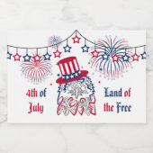 4 juli Onafhankelijkheidsdag Amerikaanse adelaar Likeurfles Etiket (Enkel label)