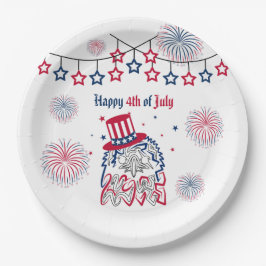 4 juli Onafhankelijkheidsdag Amerikaanse adelaar Papieren Bordje