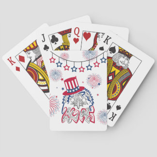 4 juli Onafhankelijkheidsdag Amerikaanse adelaar Pokerkaarten