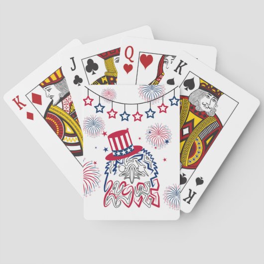 4 juli Onafhankelijkheidsdag Amerikaanse adelaar Pokerkaarten (Achterkant)