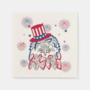 4 juli Onafhankelijkheidsdag Amerikaanse adelaar Servet