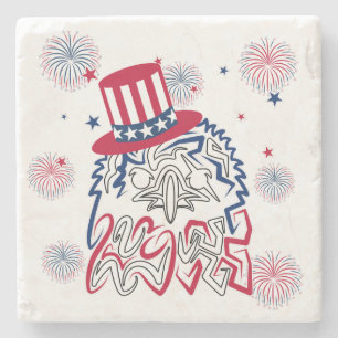4 juli Onafhankelijkheidsdag Amerikaanse adelaar Stenen Onderzetter