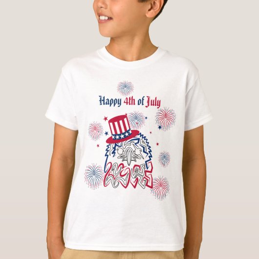 4 juli Onafhankelijkheidsdag Amerikaanse adelaar T-shirt (Voorkant)