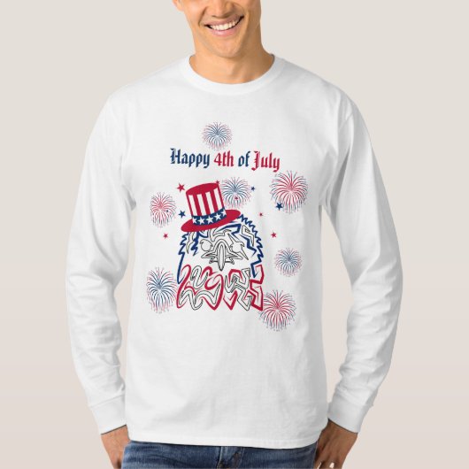 4 juli Onafhankelijkheidsdag Amerikaanse adelaar T-shirt (Voorkant)